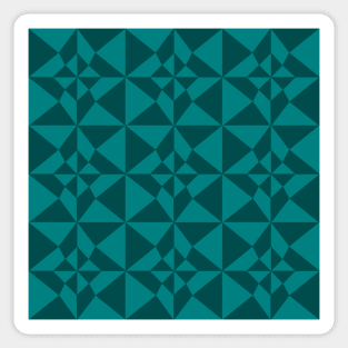 Teal Night and Day Patchwork Pattern Sticker